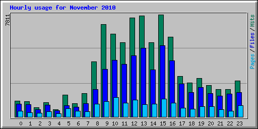 Hourly usage for November 2010